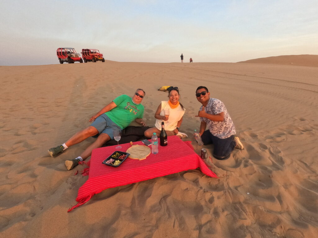 picnic huacachina sunset