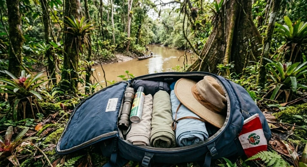 mochila en la selva